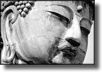 Black and White Picture of Giant Buddah, Kamakura Japan