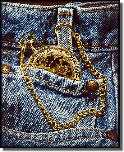 Photo of Pocketwatch and Blue Jeans