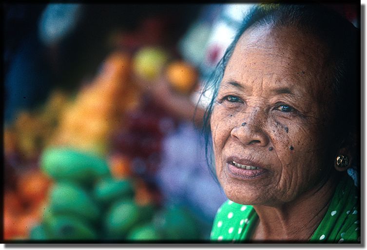 Picture of old lady in bali indonesia